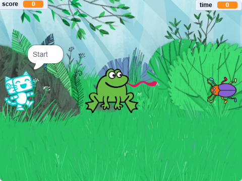 Frog vs Beetle: Control a Scratch Game with Your Face - stage